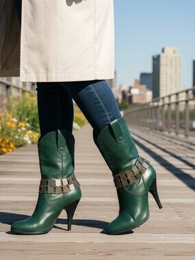 2PCS Women Boot Bracelet Antique Gold Metal Chains Square Anklet Wide Shoe Charm